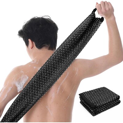 Exfoliating Scrub Bath Towel Body Back Wash Cloth Scrubber,