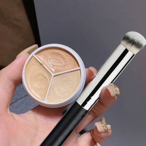 3-Color Concealer Palette Cream Texture Covers Acne Marks Da