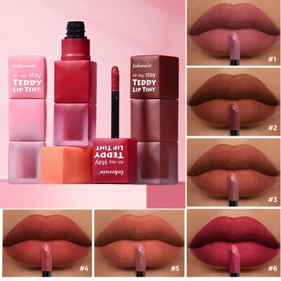 lakerain Waterproof Teddy Lip Gloss Velvet Matte Lip Mud Lon