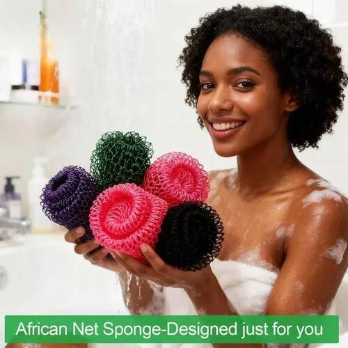 Authentic Exfoliating Mesh Sponge Body and Back Bath Towels,