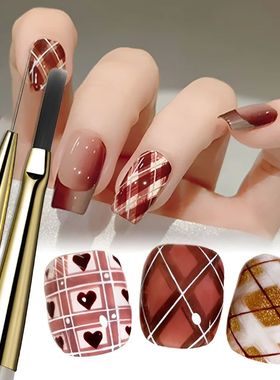 Professional Nail Plaid Art Brush For Tartan & Lines Slim De