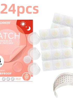 24 Pcs Hydrocolloid Acne Patches, Skin - Friendly Pimple Cov
