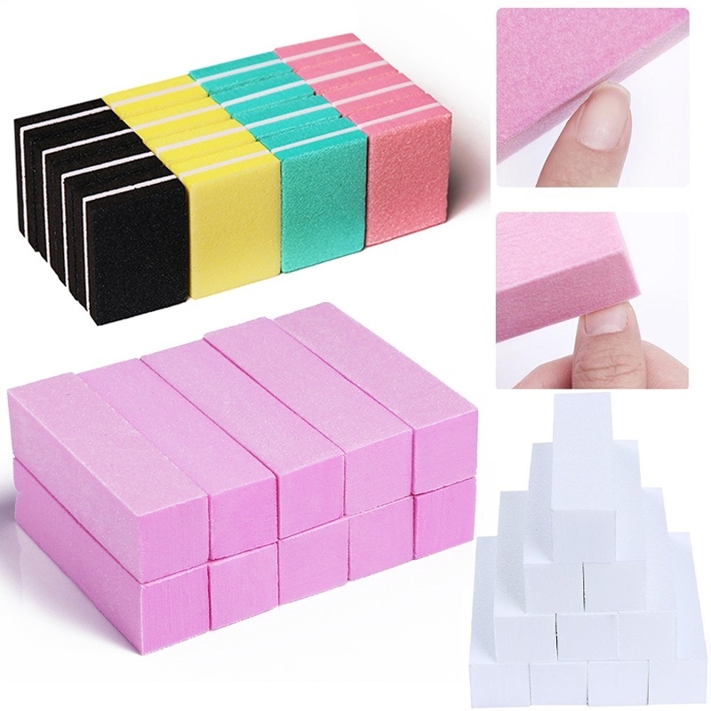 10pcs/lot Mini Sponge Nail File Colorful Sanding Buffer UV