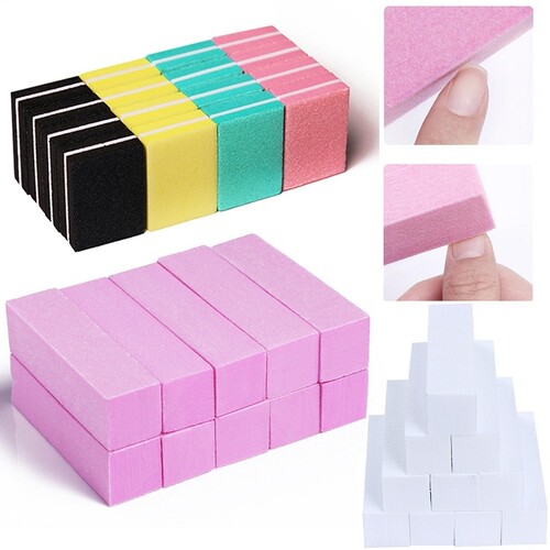 10pcs/lot Mini Sponge Nail File Colorful Sanding Buffer UV