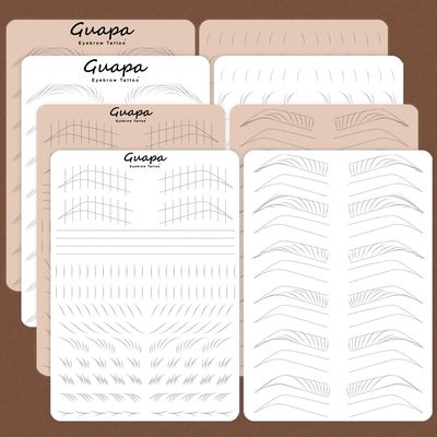 Microblading Practice Skin Pattern Sheet Pre-Printed Brow Ma