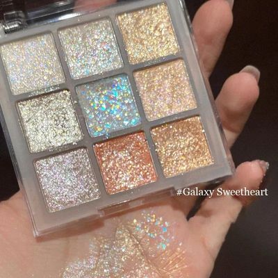 Full Pearlescent Eyeshadow Palette Sparkling Sequin Earth Bl