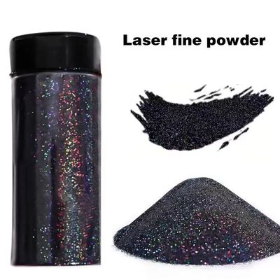 Holographic Ultra-Fine Black Glitter Powder, Portable Ultra-