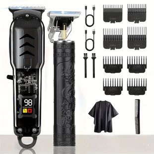 2pcs USB rechargeable Hair beard Kit cordless trimm Clipper