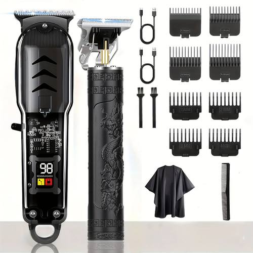 Hair Clipper Kit 2pcs, USB rechargeable cordless beard trimm
