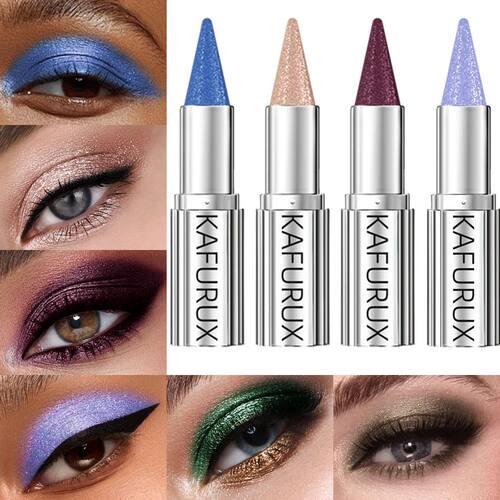 12 Colors Metallic White Black Purple Eyeshadow Pencil Glitt