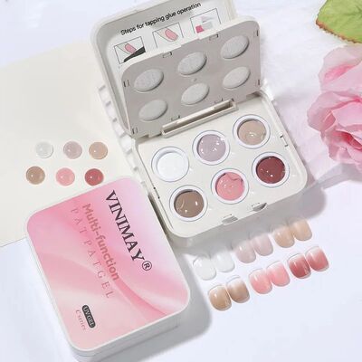 6-compartment cushion gel polish set, gradient blush, nail a