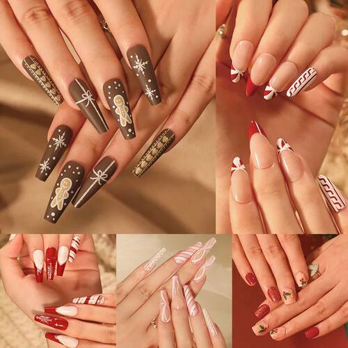 Fake Nails Christmas Nail Wear Nail Detachable Nail Piece Fa
