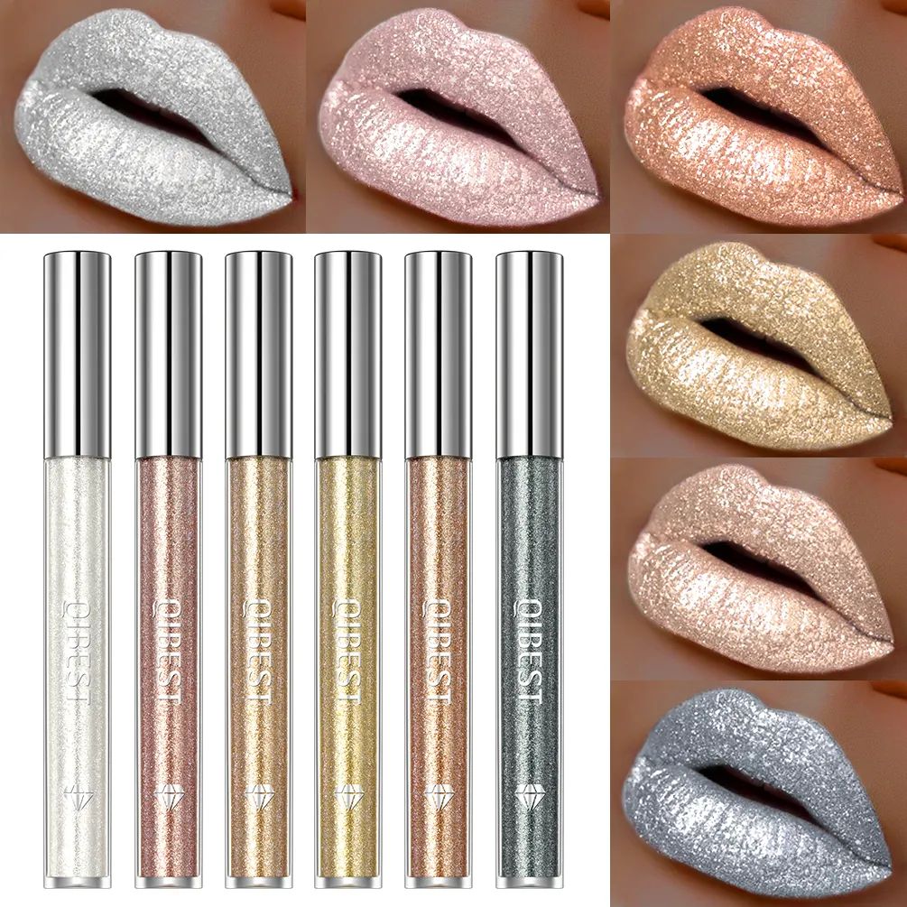 Glitter Diamond Liquid Lipstick Waterproof Long Lasting Pear