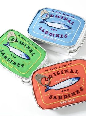 Canned Sardines Women Travel Cosmetic Bag Cute Toiletry Bag