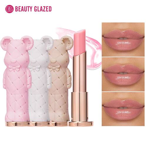 Beauty Glazed Bear Moisturizing Lipstick,Colored Lip Balm,No