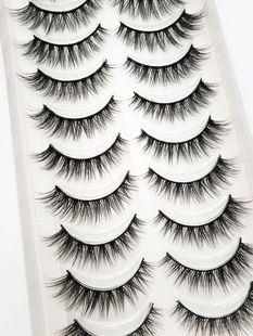 NEW 10 Pairs Natural False Eyelashes Fake Lashes Long Makeup