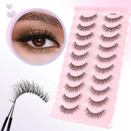 5/10Pairs False Lashes Cat Eye Eyelashes Eyelash Extension 3