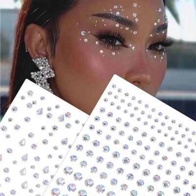 3D Face Eyes Party Makeup Tattoo Sticker Acrylic Diamond Rhi
