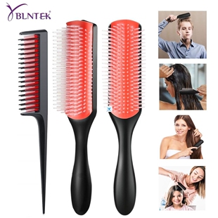 Hair Comb 9-Row Detangling Hair Brush Rat Tail Comb Styling