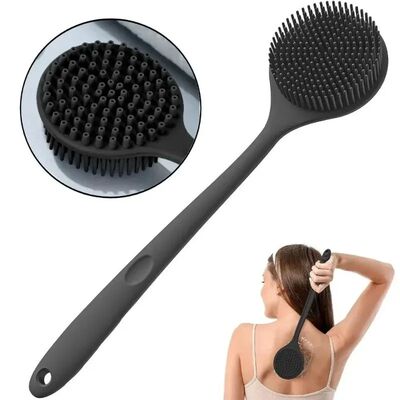 Soft Silicone Body Scrubber Back Brush Bath Shower Brush wit