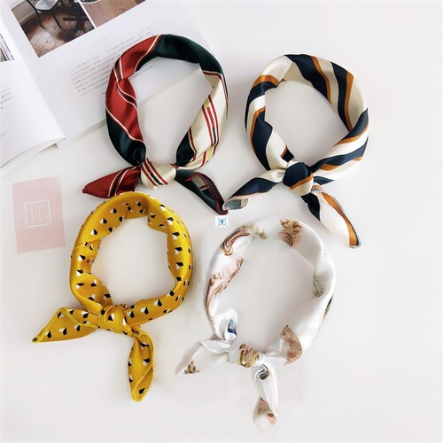 50*50cm Square Silk Feel Satin Scarf Elegant Women Head