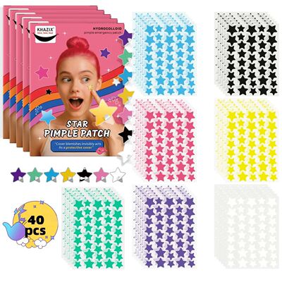 40 pieces of multi-color star acne patches, facial acne patc
