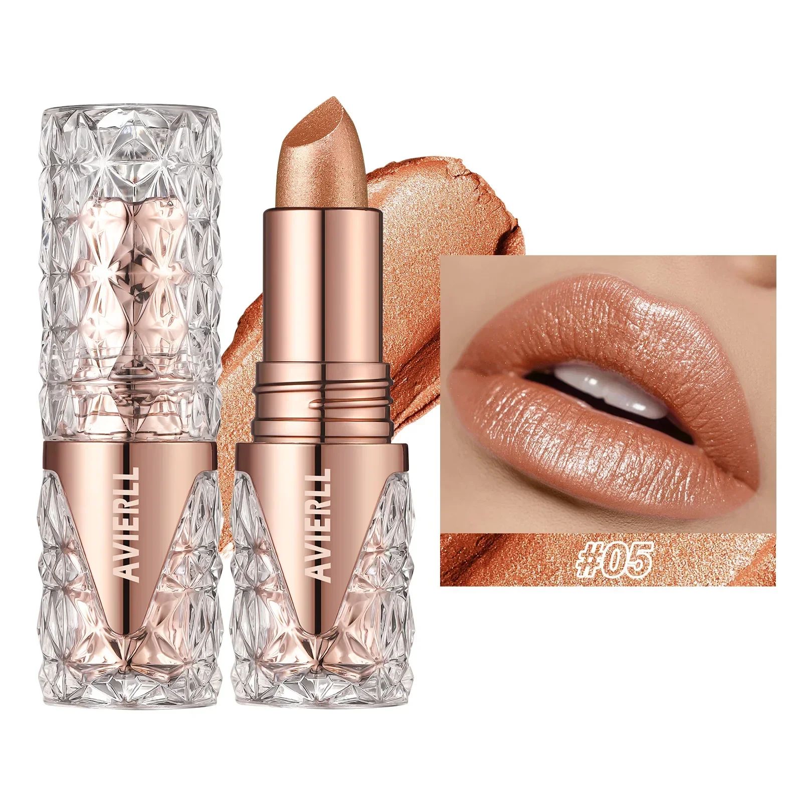 Quicksand Gold Lipstick Fine Glitter lipstick, Moisturizing