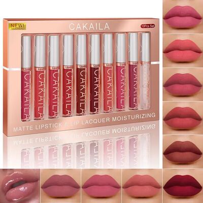3-12 PCS Matte Lipstick Set  Lip Gloss Sets Non Stick Cup St