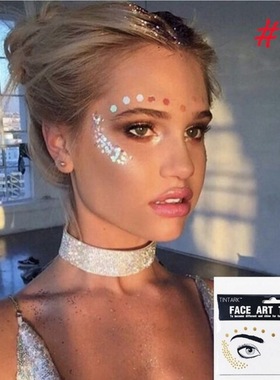3pack Face flash  Festival Party Body Glit face art  Sticker