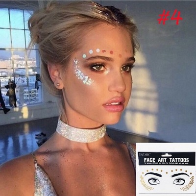 3pack Face flash  Festival Party Body Glit face art  Sticker