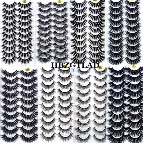 NEW 3/5/10 pairs 100% Real Mink Eyelashes 3D Natural False - 封面