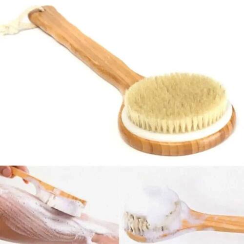 Body Brush Long Handle Bath Shower Back Scrubber Boar Bristl