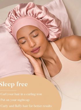 No Heat Hair Curler And Satin Sleeping Cap Set Heatless Hair