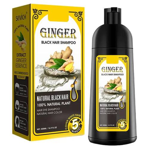 500ml Herbal Hair Dye Black Hair Shampoo Black Hair Color Sh