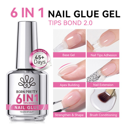 15ML 6 IN 1 Nail Glue Gel for Acrylic Nails Soak off Base