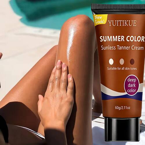 Summer Color Sunless Tanner Cream | Deep Dark Tone | Suitabl
