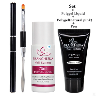 nail polygel vernis set brush liquid gel poly primer semi