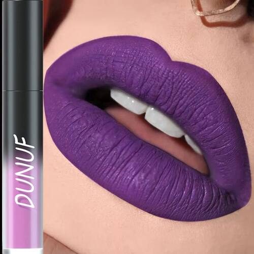 24 Color Matte Purple Lip Gloss Waterproof Black Blue Green