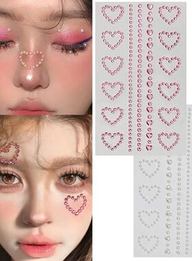 3D Face Jewelry Crystal Diamond Tattoo Stickers DIY Women Ey