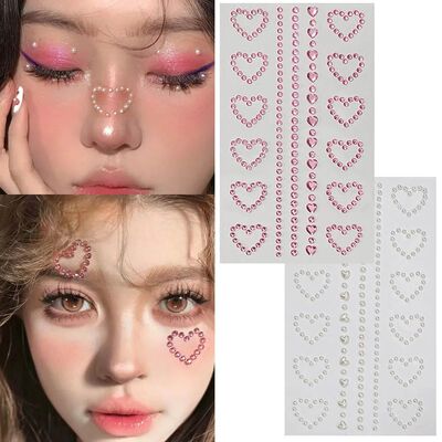 3D Face Jewelry Crystal Diamond Tattoo Stickers DIY Women Ey