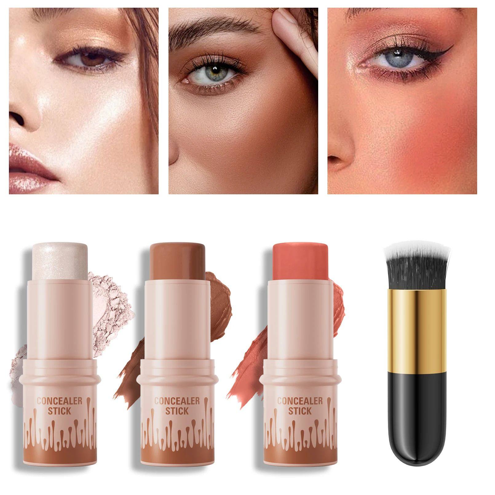 Contour Stick Set Natural Matte Finish Highlighters Shadow W