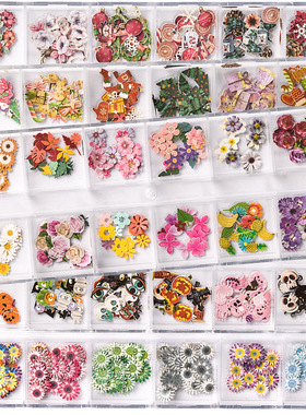 Christmas set butfly flower nail art accessories 3D nail seq