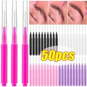 50pcs Eyelash Disposable Eyebrow Portable Mini Brush Brow