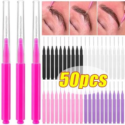 10/50pcs Disposable Mini Eyebrow Brush Portable Eyelash Brow