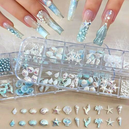 Conch Shell Coconut Tree Mermaid Tail Star Butterfly Heart R
