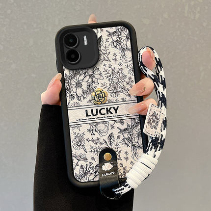 适用红米A2手机壳A1 4G潮流A1创意Miuia1可爱miuia1。保护套HongmiΑ1学生女Rdemia1山茶花手绳小羊皮磨砂潮