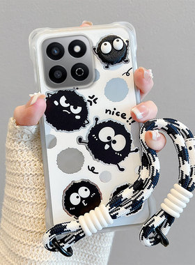 适用荣耀200Smart手机壳卡通潮少女honor 200smar搞怪创意斜跨绳立体创意可爱日韩保护壳