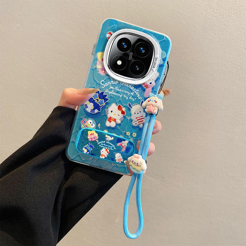 镜面支架适用红米Note14pro 4G手机壳Note14pro5g国际版创意简约全包可爱少女动漫防摔学生保护套彩绘潮男女