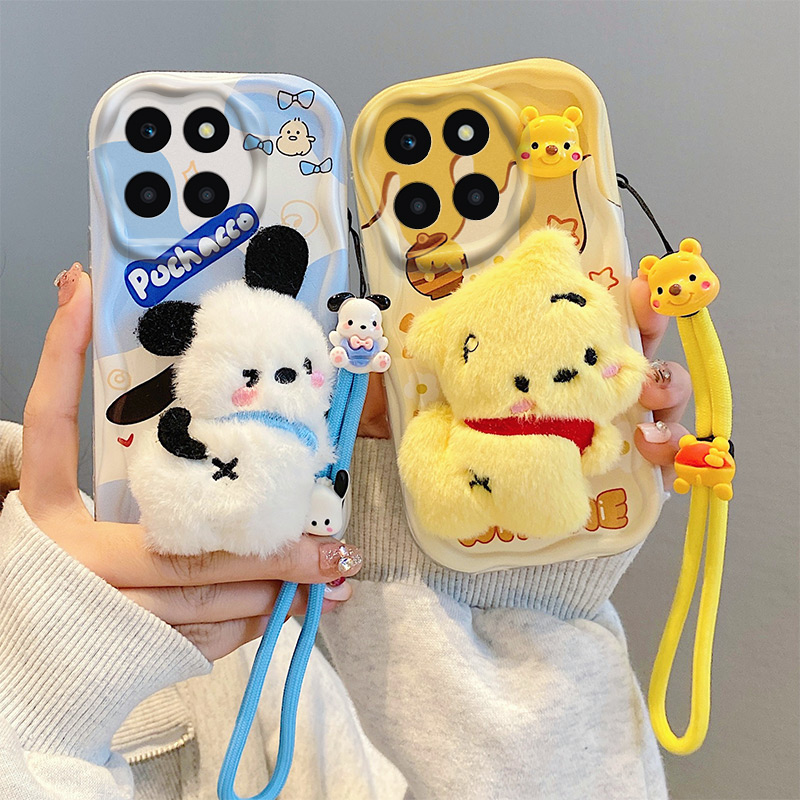 荣耀X6A硅胶日韩毛绒奶油壳