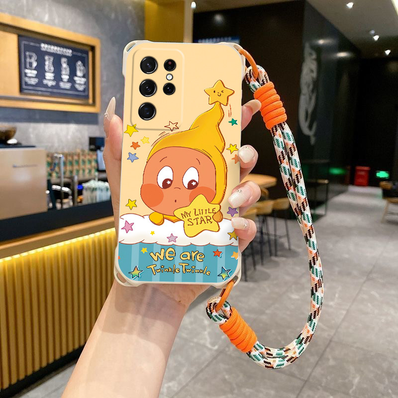 星星人适用三星GalaxyS25斜跨手机壳S25+小众日韩高级S25edge卡通可爱少女S25FE硅胶时尚男女GalaxyS25个性